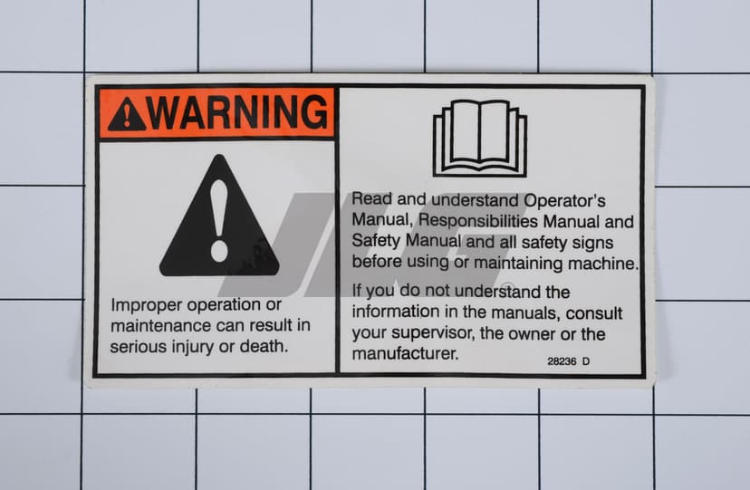 DECAL WARN,IMPROPER OPERATION