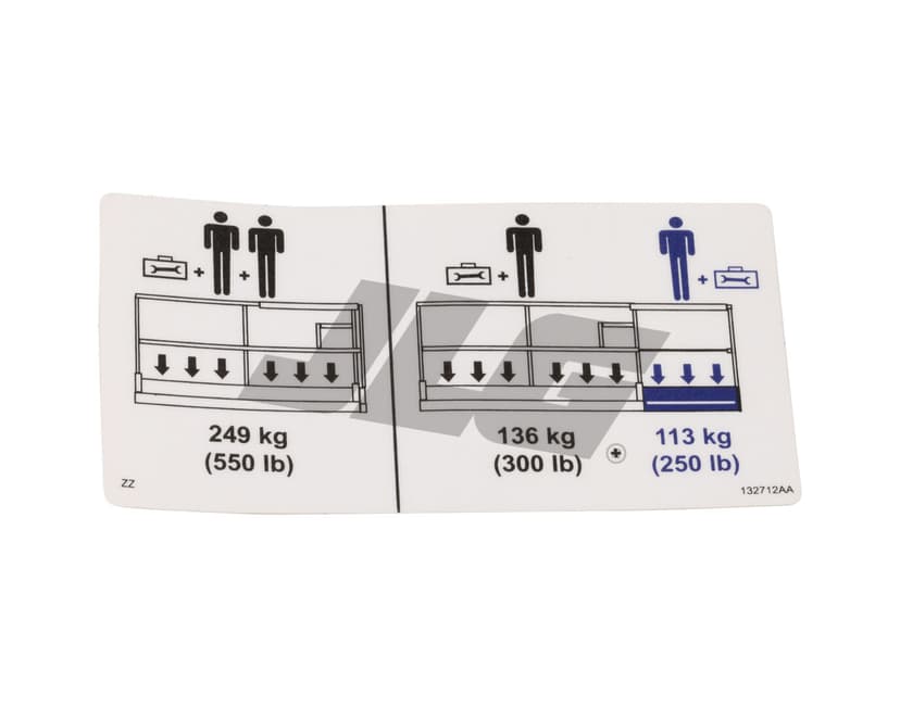 DECAL, 550 LB CAPACITY