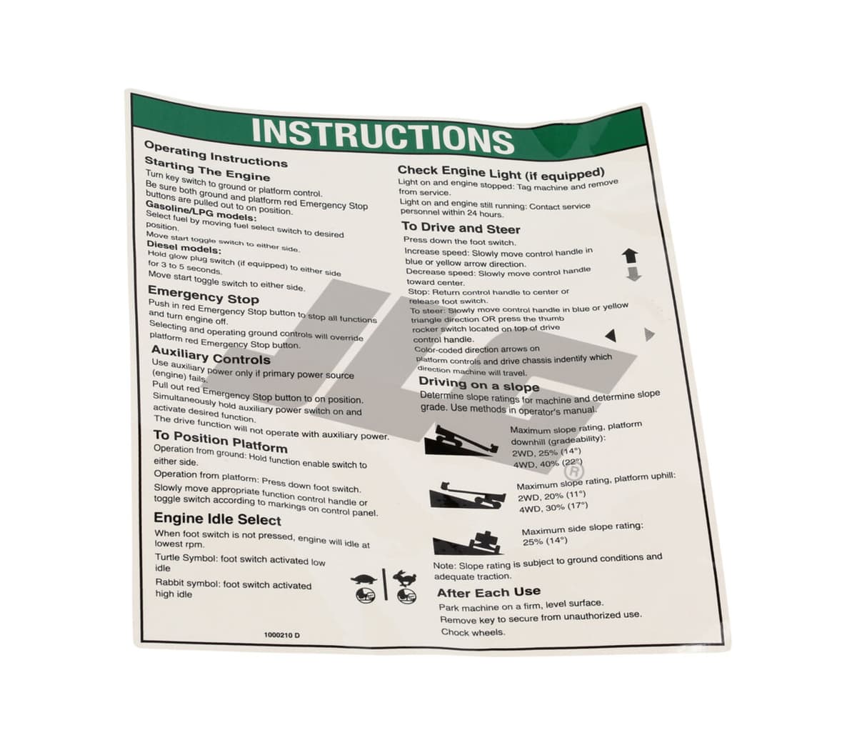 DECAL,NOTICE OPER INST IC
