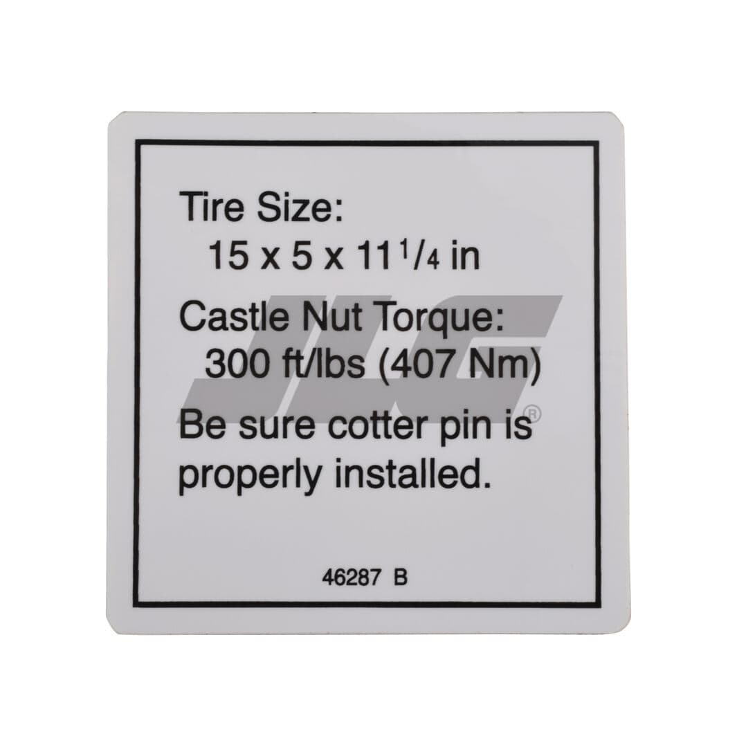 LABEL-TIRE SPEC