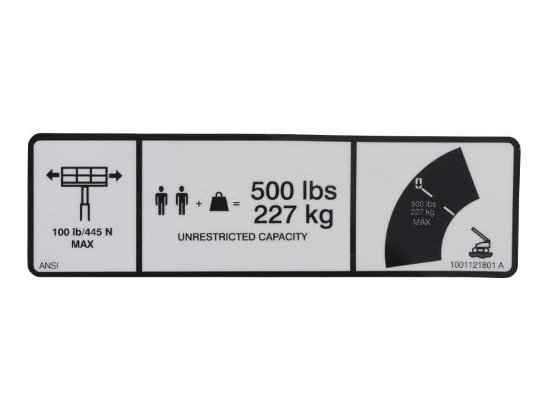 DECAL,MAX CAP. 500LBS/227KG