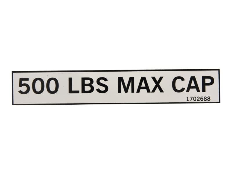 DECAL, 500LB CAP