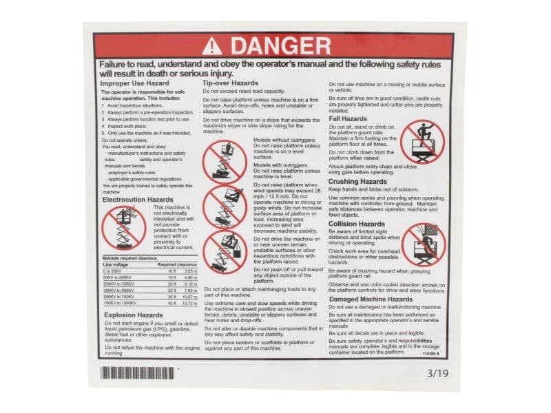 DANGER, GENERAL SAFETY