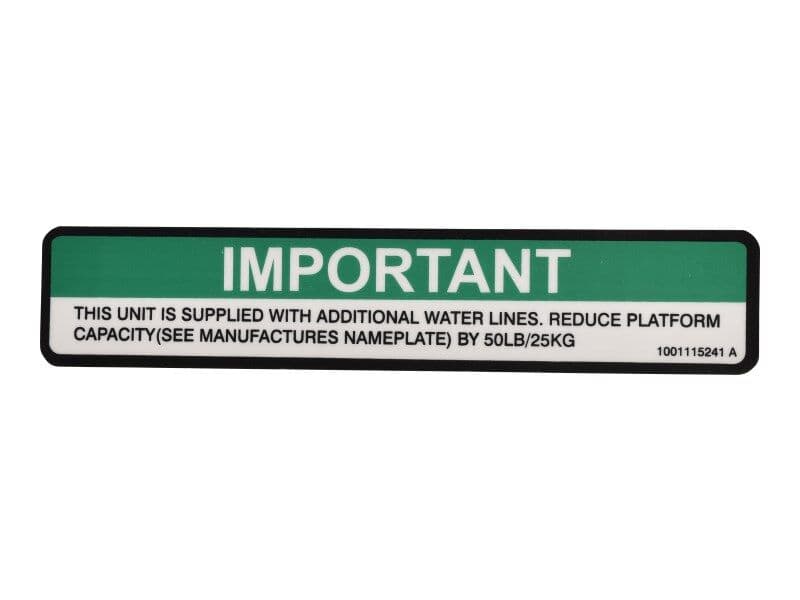 DECAL,WATER LINE CAP REDUCTION