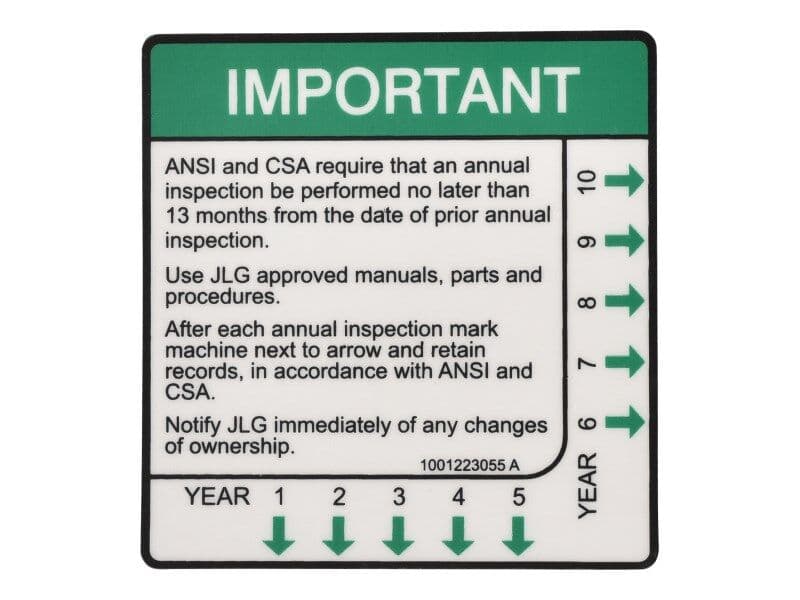DECAL,YEARLY INSPECTION