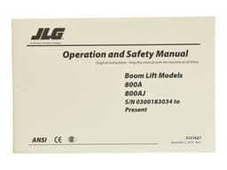 MANUAL, 800A OPERATOR/SAFETY