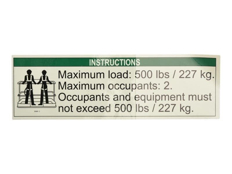 NOTICE MAX LOAD 500LBS