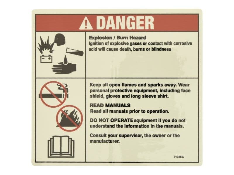 DANGER BATTERY SAFETY