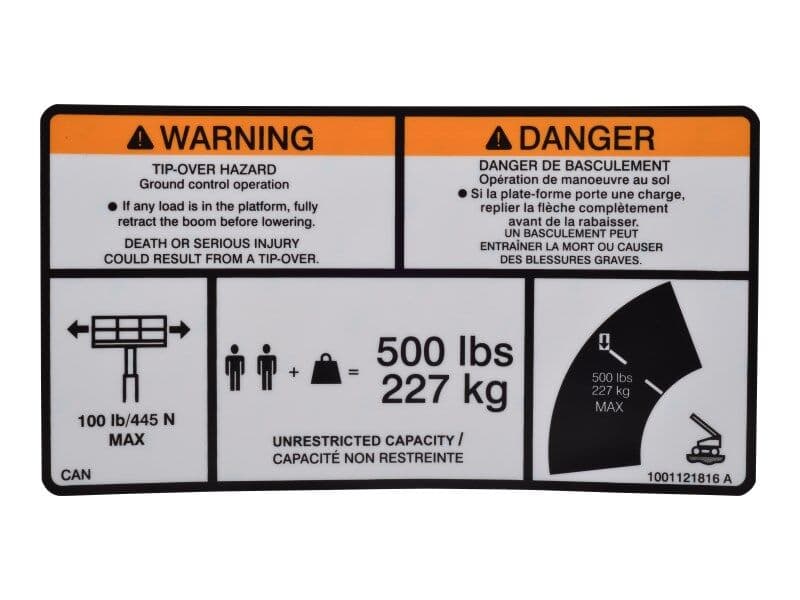 DECAL,WARNING, MAX CAP.ENG/FRE