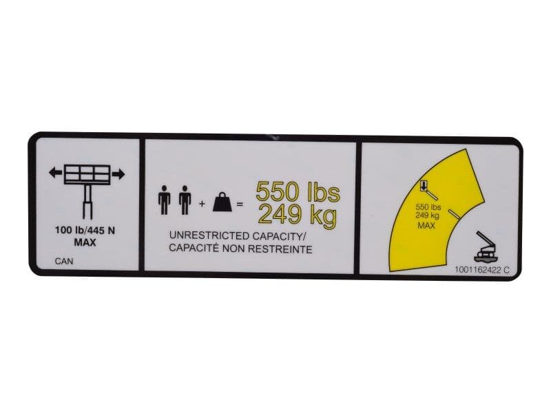 DECAL,550 LBS MAX CAPACITY