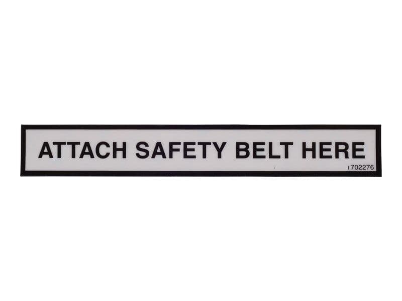 DECAL, ATTACH SAFETY BELT HERE
