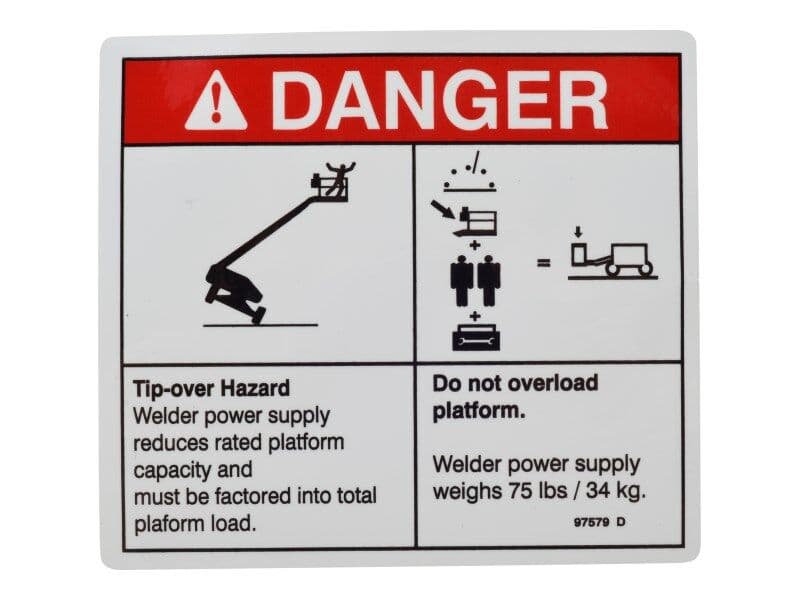 DECAL, DANGER, TIP-OVER