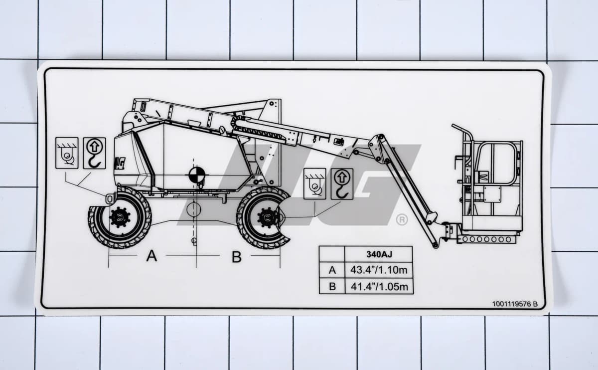 DECAL, LIFT DIAGRAM 340AJ