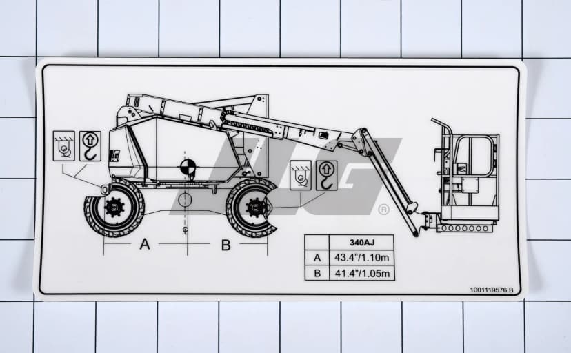 DECAL, LIFT DIAGRAM 340AJ