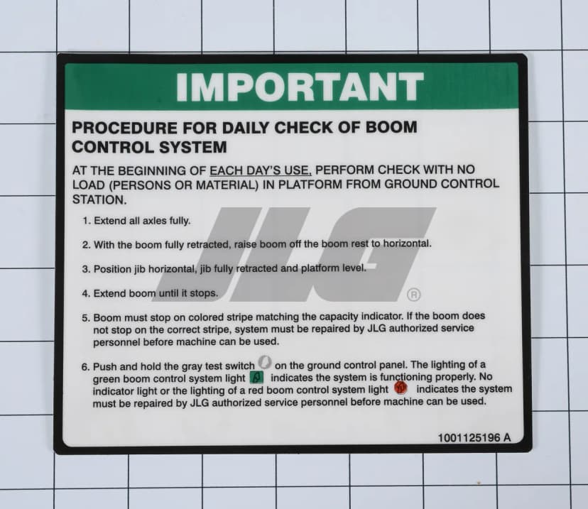 DECAL,BCS DAILY CHECK
