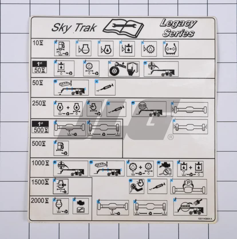 DECAL,MAINTENANCE CHART