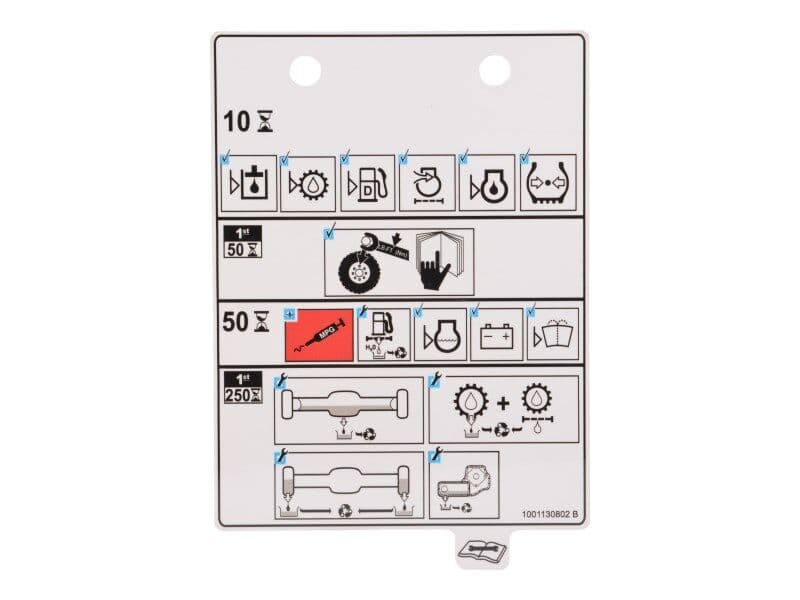 DECAL,MAINTENANCE CHART