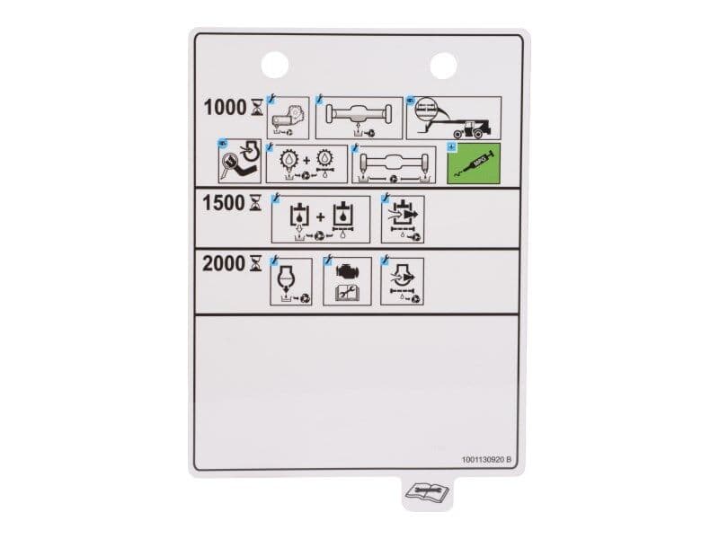 DECAL,MAINTENANCE CHART