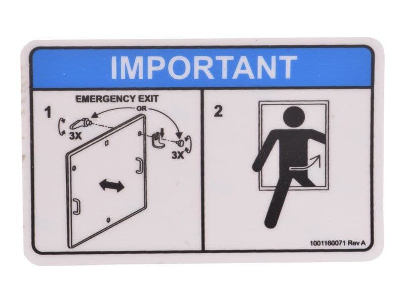 DECAL,REAR EMERGENCY EXIT