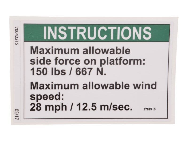 DECAL,NOTICE SIDE FORCE/WIND