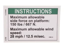 DECAL,NOTICE SIDE FORCE/WIND