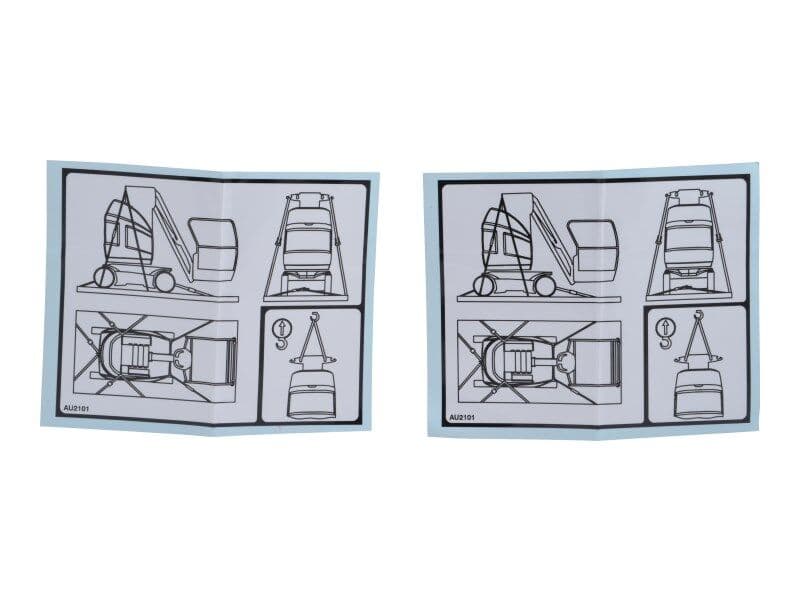 DECAL, TIE DOWN AND LIFTING