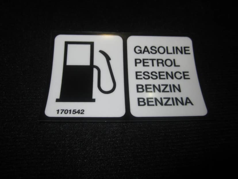 DECAL,GAS(OPT)(A/B/C/D/J/L/CH)